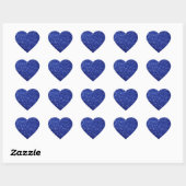 Moderne blauwe glitter hart sticker (Vel)