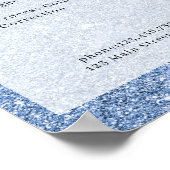 Moderne Blauwe Glitter Salon Prijslijst Poster (Hoek)