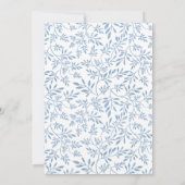 Moderne blauwe glitter verlaat trendy baby shower kaart (Achterkant)