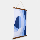 Moderne Blauwe Golf Bal Abstracte Kunst Hangend Wandkleed (Gebogen)