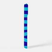 Moderne Blauwe Golfstreep met Aangepaste Naam iPhone 15 Case (Rechterkant)