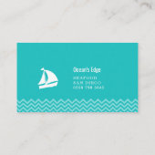 Moderne blauwe golven klantenkaartje (Achterkant)