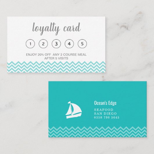 Moderne blauwe golven klantenkaartje (Voorkant / Achterkant)