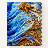 Moderne blauwe golven notitieboek (Achterkant)