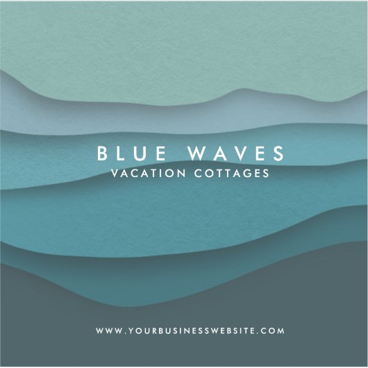 Moderne blauwe golven sticker (Voorkant)