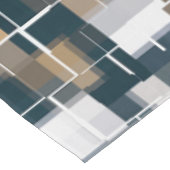 Moderne blauwe goudbruin zwart-wit speldenstang tafelkleed (Gekanteld)