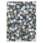 Moderne blauwe goudbruin zwart-wit speldenstang tafelkleed (Voorkant)