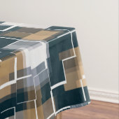 Moderne blauwe goudbruin zwart-wit speldenstang tafelkleed (Voorbeeld)