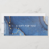 Moderne Blauwe Gouden Agaat Cadeaucertificaatkaart (Voorkant)