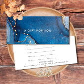 Moderne Blauwe Gouden Agaat Cadeaucertificaatkaart