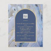 Moderne Blauwe Gouden Agaat Marmeren Boog Bruiloft (Achterkant)