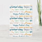 Moderne Blauwe Gouden Groene Typografie Vaderdag Kaart (Voorkant)