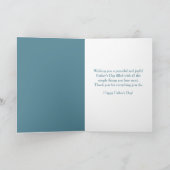 Moderne Blauwe Gouden Groene Typografie Vaderdag Kaart (Binnen)
