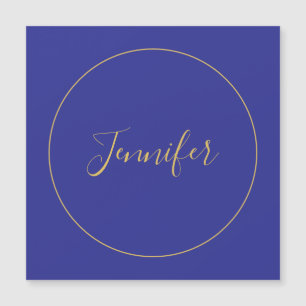 Moderne Blauwe & Gouden Kleur Calligrafie Eenvoudi