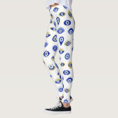 Moderne blauwe gouden kwade ogen leggings (Links)