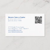 Moderne Blauwe & Gouden Waterverf, de Code van de  Visitekaartje (Achterkant)