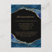 Moderne blauwe goudoliepagaatbruidjes informatiekaartje (Voorkant)