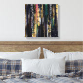 Moderne blauwe goudpenselen Abstract schilderen Canvas Afdruk (Insitu (Slaapkamer))