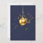 Moderne blauwe goudzangkerstfeestdag kaart (Achterkant)