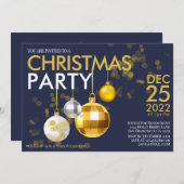 Moderne blauwe goudzangkerstfeestdag kaart (Voorkant / Achterkant)