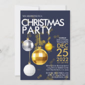 Moderne blauwe goudzangkerstfeestdag kaart (Voorkant)