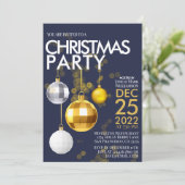 Moderne blauwe goudzangkerstfeestdag kaart (Staand voorkant)