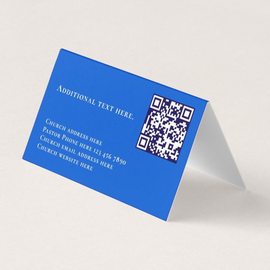 Moderne Blauwe Gradiënt Aangepaste Tekst QR Code P Visitekaartje (Achterkant)