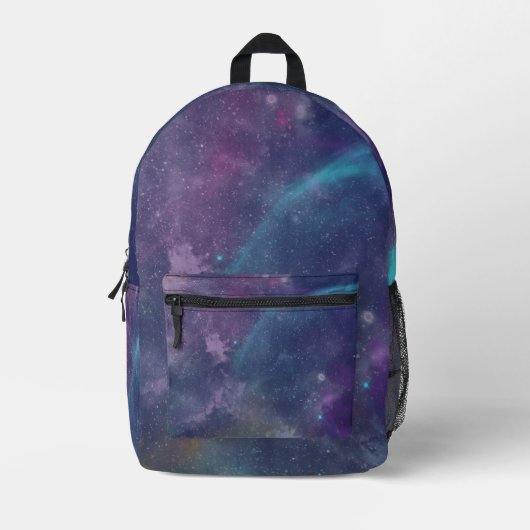 Moderne Blauwe gradiënt kosmos ruimte galaxy jonge Bedrukte Rugzak (Voorkant)