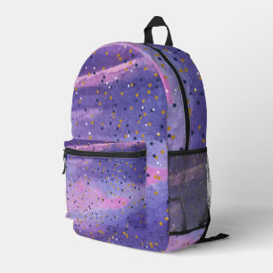 Moderne Blauwe gradiënt kosmos ruimte galaxy meisj Bedrukte Rugzak