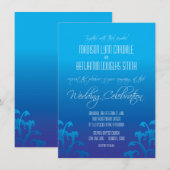 Moderne blauwe gradiënt Vlaams huwelijk Kaart (Voorkant / Achterkant)