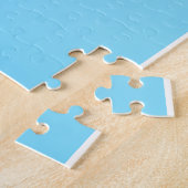 Moderne blauwe gradiënt Waterverf Regelboog Legpuzzel (Zijkant)