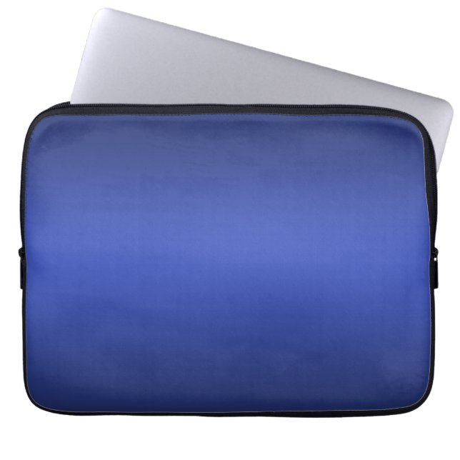 Moderne blauwe gradiënt Waterverf sterrenstelsel Laptop Sleeve (Voorkant)