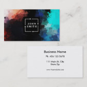 Moderne blauwe graffiti-kool Abstracte kunst Visitekaartje (Voorkant / Achterkant)