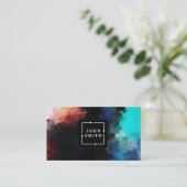 Moderne blauwe graffiti-kool Abstracte kunst Visitekaartje (Staand voorkant)