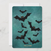 Moderne Blauwe Griezels Halloween Feest Kaart (Achterkant)