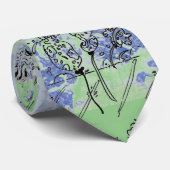 Moderne blauwe grijze bloem stropdas (Opgerold)