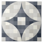 moderne blauwe grijze en beige keramische Tegel ui Tegeltje (Voorkant)