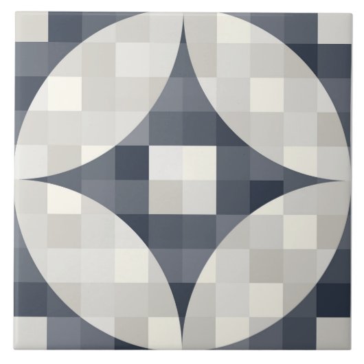 moderne blauwe grijze en beige keramische Tegel ui Tegeltje (Voorkant)