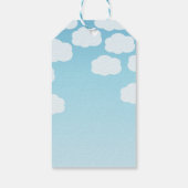 Moderne Blauwe Groene Ballonnen Baby Jongen Eerste Cadeaulabel (Achterkant)