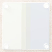 Moderne blauwe groene crèmekleurblok glazen onderzetter (Achterkant)