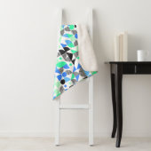 Moderne Blauwe Groene Geometrische Vormen Sherpa Deken (In situ)