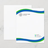 Moderne Blauwe & Groene Golf Letterkop met logo (Voorkant / Achterkant)