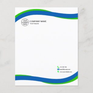 Moderne Blauwe & Groene Golf Letterkop met logo