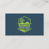 Moderne Blauwe Groene Lawn Care Service Mow Landsc Visitekaartje (Achterkant)