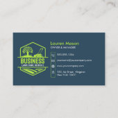 Moderne Blauwe Groene Lawn Care Service Mow Landsc Visitekaartje (Voorkant)