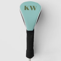 Moderne blauwe groene monogram initiaal gepersonal