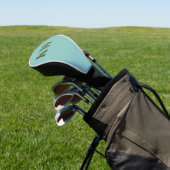 Moderne blauwe groene monogram initiaal gepersonal golfheadcover (Insitu)