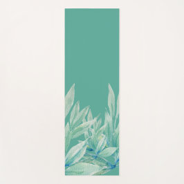 Moderne Blauwe Groene Oceaan Abstracte Planten Wat Yogamat