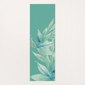 Moderne Blauwe Groene Oceaan Abstracte Planten Wat Yogamat (Achterkant)