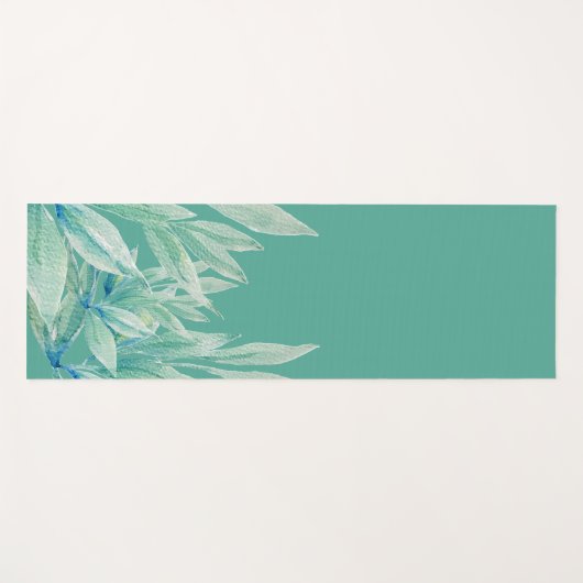 Moderne Blauwe Groene Oceaan Abstracte Planten Wat Yogamat (Voorkant (horizontaal))